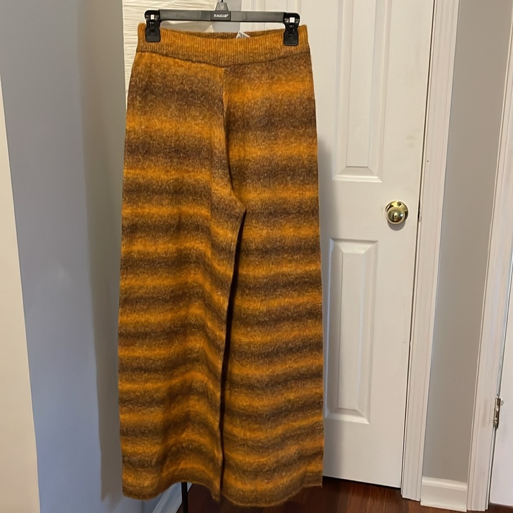 A NWNT Zaras wool knit stripe pants - Picture 6 of 6